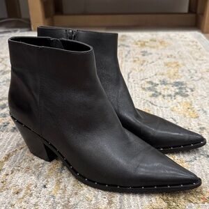 Charles David Black Ankle Booties with Studded Detail